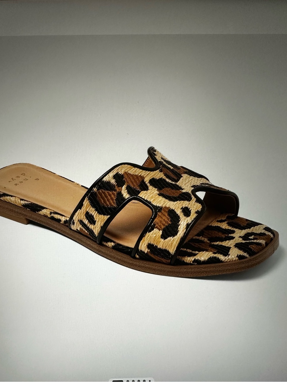 New with Tag! A New Day Leopard Print Slide Sandals - Brown Animal Print sz 9